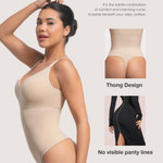 Lover-Beauty Seamless Shapewear Bodysuits for Women Tummy Control Body Suits Deep V Neck Thong Shaper Skin Medium-Large