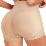 AOSBOEI Women Butt Lifter Panties Padded Shapewear Hip Enhancer Pads Shorts Seamless Underwear Tummy Control Boyshorts Beige