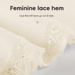 MANCYFIT Half Slip for Women Under Dresses Full Length Long Under Skirt with Lace 36" Biege Large