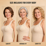 Tanks With Built In Bra Khaki Xl Plus Size Tummy Control Camisole Seamless Shaper Tanktops Wide Strap Shelf Bras Tank With Fixed Pads No Bra Needed Everyday Undershirt For Old Women