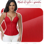 SHAPSHE Waist Trainer for Women Tummy Control Corset Shapewear Cincher Workout Body Shaper Vest Faja with Bra RED/Small
