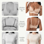 FeelinGirl Wireless Bras for Women No Underwire Push Up Full Coverage Supportive Bralettes Everyday Bra Skin 38C