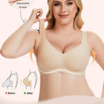 Gailife Womens Seamless Wireless Supportive Lift Bra Push Up Comfort Plus Size Bra No Underwire Full Coverage Tshirt Bralette, Skin, XL