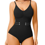 Irisnaya Women Slimming Bodysuits Shapewear Tops Tummy Control Body Shaper Spaghetti Strap Camisole Leotards Bodycon Jumpsuit (X-Large/XX-Large, Black)