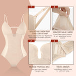 Slimers Thong Shapewear for Women Tummy Control Low Back Invishaper Plunge Backless Body Shaper Bra Open Crotch Bodysuit