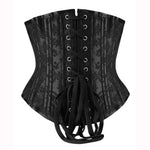 SHAPERX Women's Waist Training Corsets Underbust Heavy Duty 26 Steel Boned Hourglass Silhouette Body Shaper, SZ1912-2-Black-M