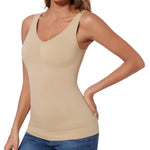 JOYSHAPER Women Tummy Control Shapewear Tank Tops V Neck Seamless Compression Camisole Slimming Body Shaper Cami Beige L