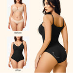 Irisnaya Women Slimming Bodysuits Shapewear Tops Tummy Control Body Shaper Spaghetti Strap Camisole Leotards Bodycon Jumpsuit (X-Large/XX-Large, Black)