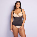 Naomi & Nicole womens Naomi and Nicole Women's Unbelievable Comfort Step in Torsette Shapewear, Black, Large Camisole, Black, Large US