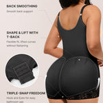 SHAPELLX Faja Body Shaper Tummy Control Plus Size Open Bust Shapewear for Women Under Dress Booty Lifting Shorts Postpartum Waist Trainer (Black 3X-Large)