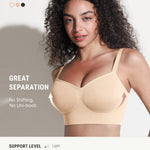 FeelinGirl Womens Wirefree Everyday Bras Comfortable Bralette Beige Medium