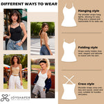 JOYSHAPER Halter Shapewear with Built in Bra Tank Tops for Women Shapewear Camisole V-Neck Halter Cami Shaper with Padded Bra Compression Body Shaper White 2XL