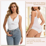 JOYSHAPER Shapewear for Women Tummy Control Shapewear Bodysuit Faja Body Shaper Waist Trainer Snatched Corset Body Suit Girdles White XL