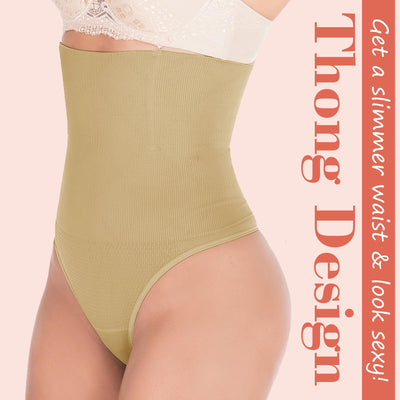 Hioffer 2 Pack 328 Women Waist Cincher Girdle Tummy Control Slimmer Sexy Thong Panty Shapewear