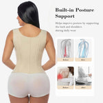 YIANNA Waist Trainer for Women Tummy Control Underbust Hourglass Corset Waist Cincher Vest Sport Girdle with Zipper and Hooks,YA7293-Beige-M