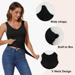 JOYSHAPER Women Tummy Control Shapewear Tank Tops V Neck Seamless Compression Camisole Slimming Body Shaper Cami Black