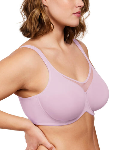 HSIA Minimizer Bras for Women Plus Size, Full Coverage Coolcomfort T Shirt Unlined Bra with Underwire for Heavy Breast, Dreamy Lilac 38DDD