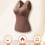 Lynclare Thermal Tops for Women, Thermal Undershirt, Fleece Tank Top, Winter Warm Base Layer with Built in Bra