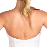 HSIA Longline Strapless Bra for Women, Anti-Slip Support Corset for Large Bust Convertible Bustier Bandeau for Big Breasts White