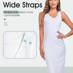 MANCYFIT Full Slip for Women Under Dress Slips Wide Straps Slip Dress Tank Top Underdress White Medium