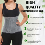 MAMODY Postpartum Belly Wrap, Postpartum Belly Band, Abdominal Binder (Polyester Made with Bamboo Charcoal Fiber),S/M