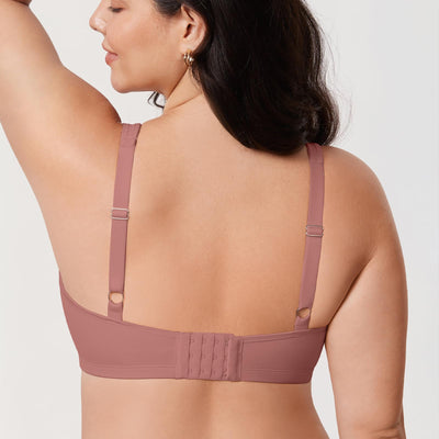DELIMIRA Women's Minimizer Bra Plus Size Underwire Smooth Full Coverage Seamless Bras Vintage Rose 38DD