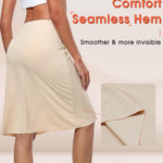 MANCYFIT Half Slip for Women Under Dress Slip Skirt Extenders for Women Seamless Hem Knee Length Under Skirt Liner Nude X-Large