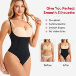 Nebility Shapewear for Women Bodysuit Tummy Control Body Shaper Open Bust Slim Belly Seamless Thong Body Suits (Black, Large)