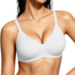 Gailife Smooth Wireless Jelly Bras for Women No Underwire Seamless Push Up Bra Full Coverage Soft Suppor Tshirt Bralettes -WT,XL White