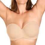 HSIA Strapless Bra for Women Large Breasts Seamless Underwire Plus Size Convertible Bandeau Bra Light Beige
