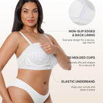 SHAPELLX Wireless Bra for Women Strapless Bandeau Bras Comfort Padded Tube Top Lightweight Seamless Super Stretch Bra White