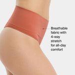 SPANX SPANXshape Everyday Shaping Thong - Core Control Shapewear Underwear - Invisible Under Clothes - Seamless Design - Sedona - Medium