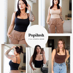 Popilush Shapewear Bodysuit Double Lined Tank Tops Shapewear Tummy Control