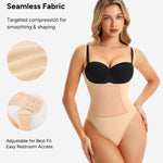 Nebility Shapewear for Women Bodysuit Tummy Control Body Shaper Open Bust Slim Belly Seamless Thong Body Suits (Beige, Medium)