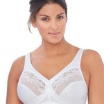 Glamorise Full Figure Plus Size MagicLift Minimizer Bra Wirefree #1003 White
