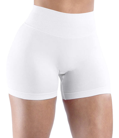 Unthewe Womens Workout Seamless Scrunch Butt Lifting Shorts High Waisted Tummy Control Gym Yoga Shorts(U516-White-S)