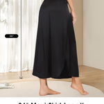 MANCYFIT Long Half Slip for Women Under Dress Satin Slip Skirt Extenders 36" Maxi Underskirt Black Large