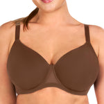 HSIA Minimizer Bra for Women - Air Mesh T-Shirt Full Coverage Seamless Bra Plus Size Underwire Padded Bra for Large Bust Coffee Brown