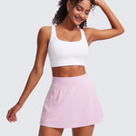 CRZ YOGA Butterluxe Womens U Back Sports Bra - Scoop Neck Padded Low Impact Yoga Clothes Workout Crop Top with Built in Pads White Medium