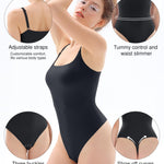 Popilush Shapewear Bodysuit Tank Tops Shapewear Tummy Control Thong Bodysuit Double Lined Comfy Soft Body Suits