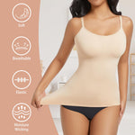 ONEW Compression Shapewear Tank Top For Women Seamless Tummy Control Shapewear Camisoles Slimming Body Shaper,Beige,X-Large