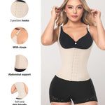 Forma Tu Cuerpo Waist Trainer for Women, Corset Shapewear, Hourglass Shape Faja Body Shaper, Waist Cincher for Women (Beige + Waist Trainer with Straps, XL)