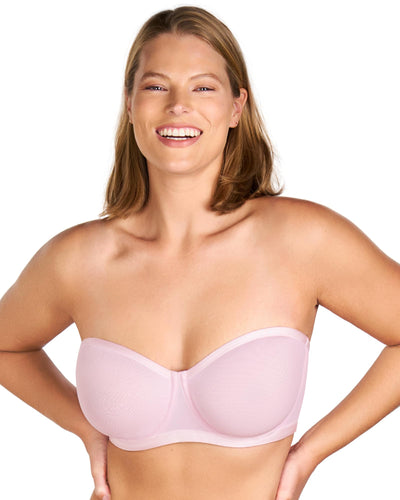 HSIA Strapless Bras for Women, Bella Convertible Minimizer Bra for Large Bust Unlined Underwire Balconette Bras Pale Pink 34C