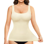 Nebility Shapewear Tank Tops for Women Seamless Compression Tank Top Body Shaper Tummy Control Square Neck Camisole Tops(Beige,3X-Large)