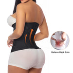 SHAPERX Waist Trainer for Women Underbust Corset Shapewear Tummy Control Workout Waist Cincher Body Shaper Zipper and Hooks, SZ7310-Black-M