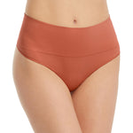 SPANX SPANXshape Everyday Shaping Thong - Core Control Shapewear Underwear - Invisible Under Clothes - Seamless Design - Sedona - Medium