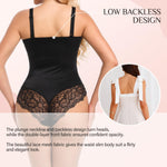 woahee Sexy Lace Bodysuit Women's Sleeveless V Neck Tummy Control Shapewear Backless Thong Body Suit Shaper SW03-3XL