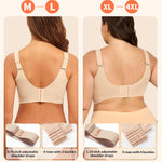 PoseFree Jelly Wireless Bra for Women Plus Size, Older Women - Full Coverage with Full Support & Lift - No Underwire, Back Smoothing, Soft Comfort Everyday Bra (Nude, XL)