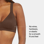 SPANX Smooth Bra-Llelujah! Lightly Lined Bralette - Wire-Free - Comfortable Support - Wireless Bra - Dig-Free Straps - Chestnut Brown - Medium