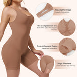 ONEW Shapewear Bodysuit for Women Tummy Control Scoop Neck Seamless Full Body Shaper Butt Lifter Thigh Slimmer,Coffee,Small